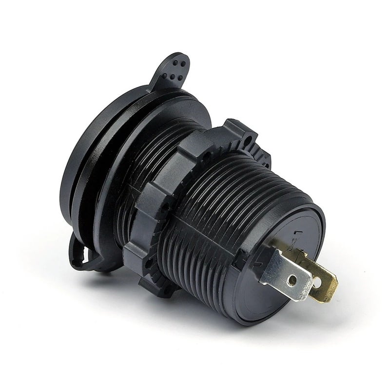 Bluejw Dual USB Car Charger 5V/2.4A QC3.0, Convex Blue LED Ring Light, Fast Automobile Charging Socket Adapter - Image 5